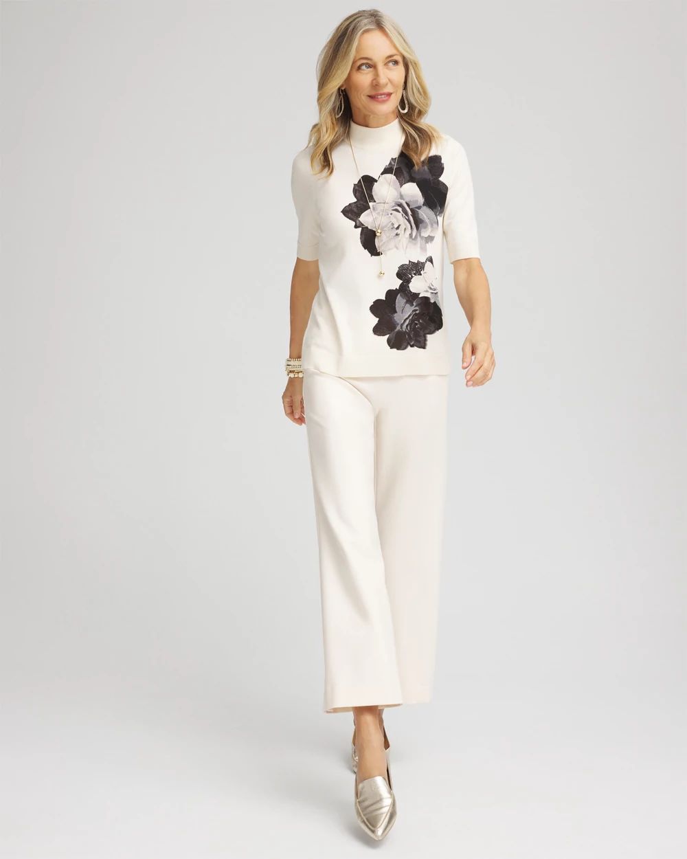 Juliet Ponte Wide Leg Cropped Pants | Chico's